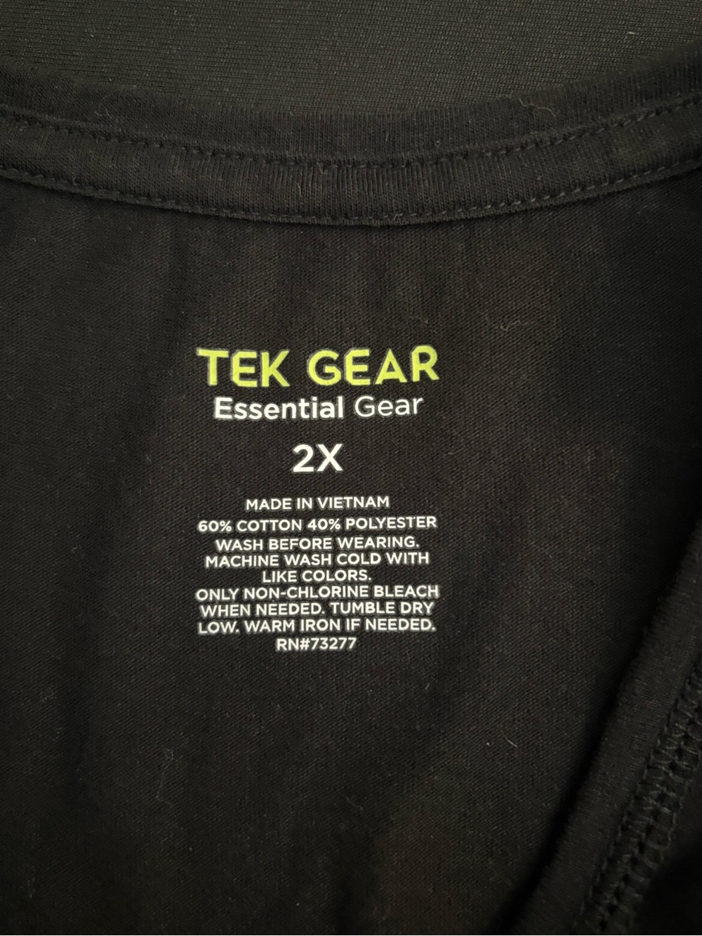 tek gear Black Short Sleeve Tee with Lime Logo